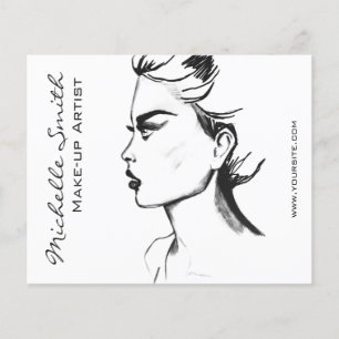 Farbtinte Schwarz-Weiß-Frauenschminke Flyer