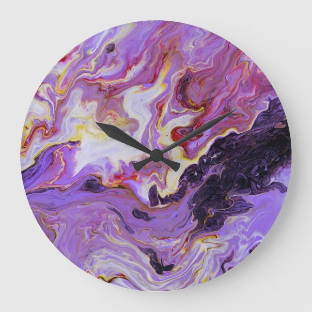 Farbton Acrylfarbe, abstrakt. Große Wanduhr (Vorderseite)