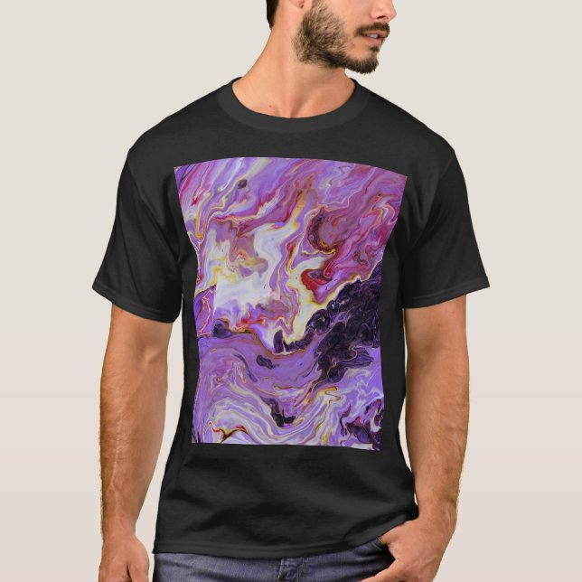 Farbton Acrylfarbe, abstrakt. T-Shirt (Vorderseite)