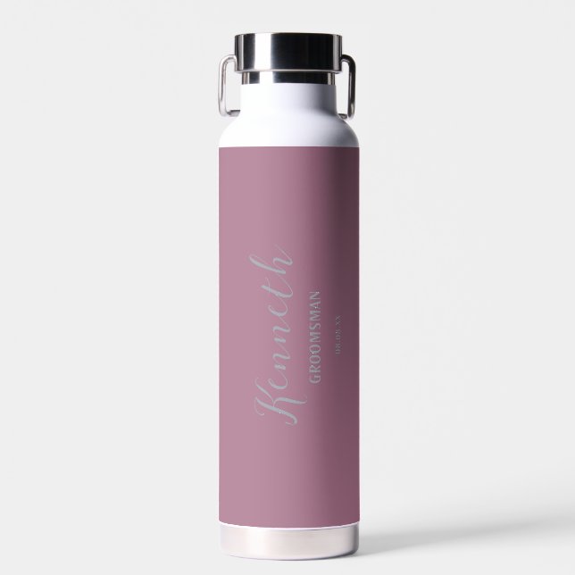 Farbton aus rosa Aluminium | Moderner Monogram Bac Trinkflasche (Vorne)