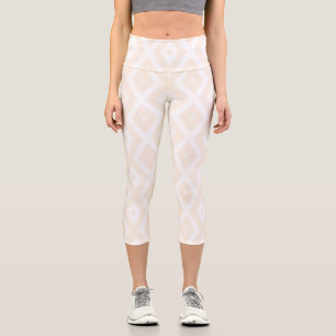 Farbton Beige und Weiß Capri Leggings