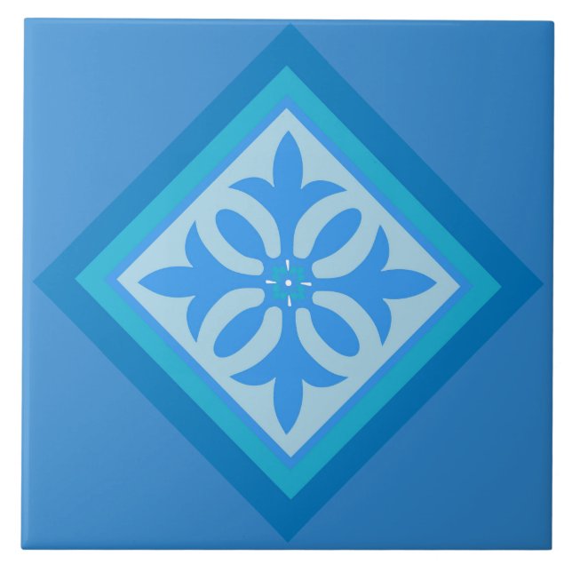 Farbton der Ocean Blues - Rautenfarbe Fliese (Vorderseite)