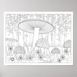 Farbton-Pilz-Waldplakat Poster