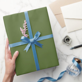 Farbton schlicht Olive Green Geschenkpapier
