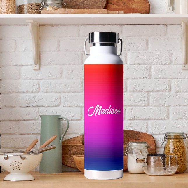 Farbton-Sonnenuntergang Blenden Sie Ihren Namen Trinkflasche (Gradient Color Sunset Blend Your Name Water Bottle)