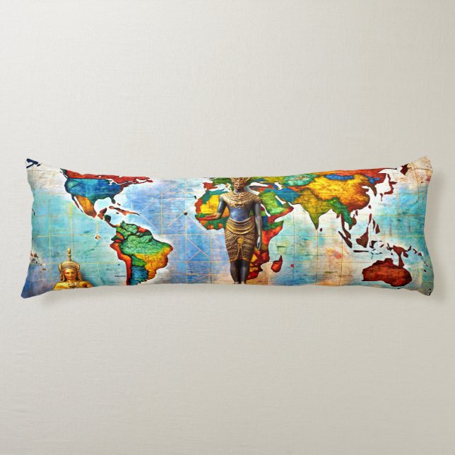Farbton World Map Kissen (Vorderseite)