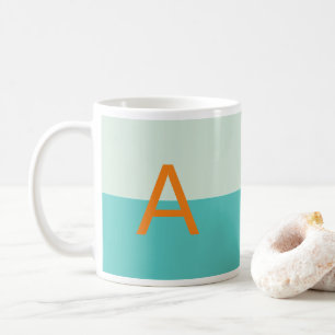 Farbtöne Aquamariner Monogramm, individuell angepa Kaffeetasse