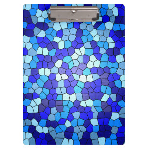 Farbtöne aus blau gestanztem Glas von Shirley Tayl Klemmbrett