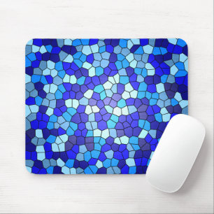 Farbtöne aus blau gestanztem Glas von Shirley Tayl Mousepad