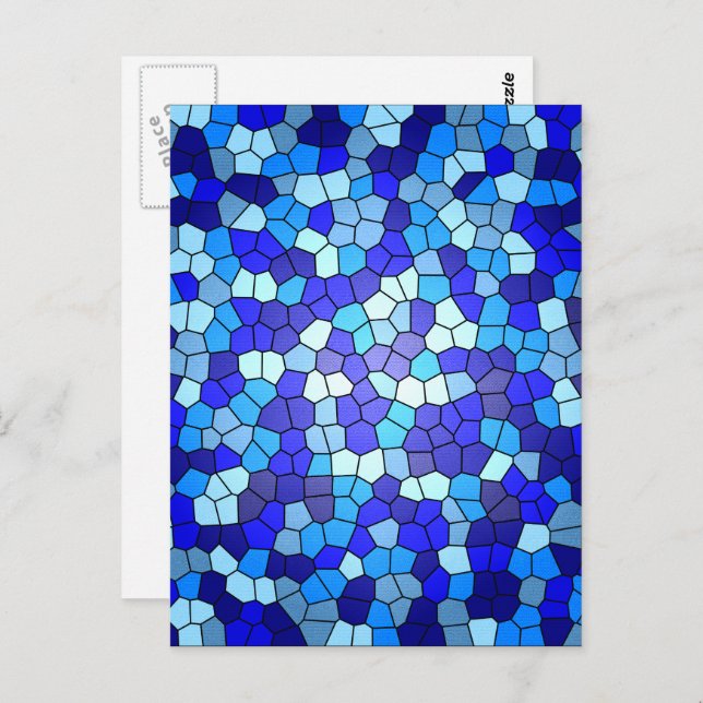 Farbtöne aus blau gestanztem Glas von Shirley Tayl Postkarte (Vorne/Hinten)