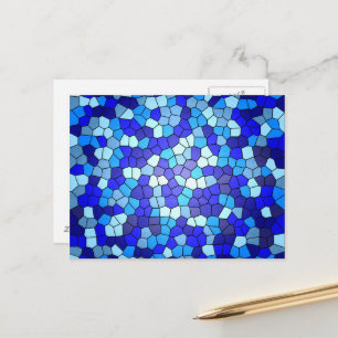 Farbtöne aus blau gestanztem Glas von Shirley Tayl Postkarte