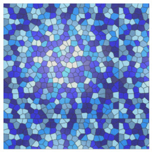 Farbtöne aus blau gestanztem Glas von Shirley Tayl Stoff