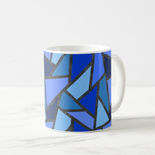 Farbtöne aus blauem Glasmuster Kaffeetasse (VorderseiteRechts)