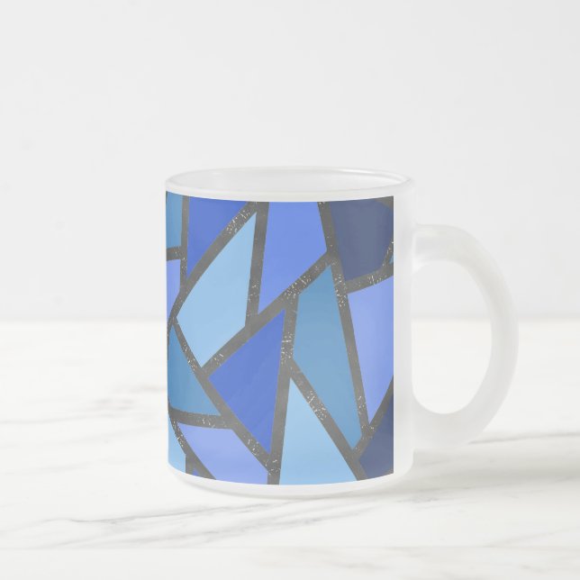 Farbtöne aus blauem Glasmuster Mattglastasse (Rechts)