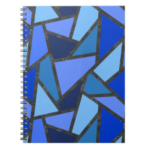 Farbtöne aus blauem Glasmuster Notizblock