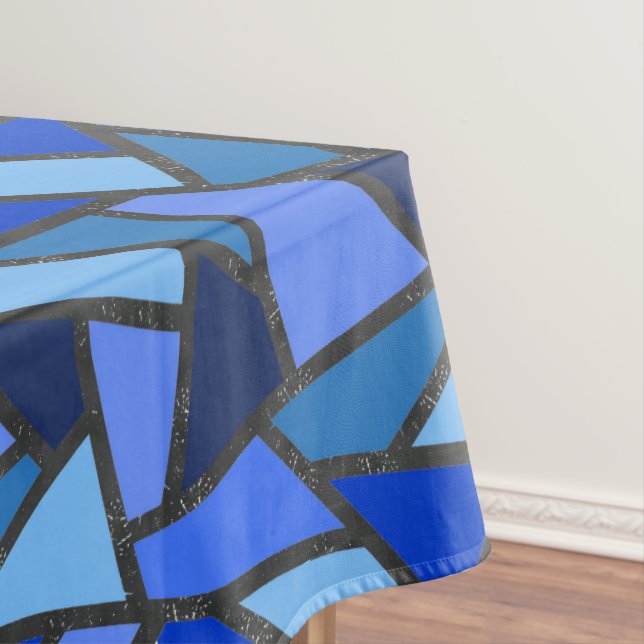 Farbtöne aus blauem Glasmuster Tischdecke (Beispiel)