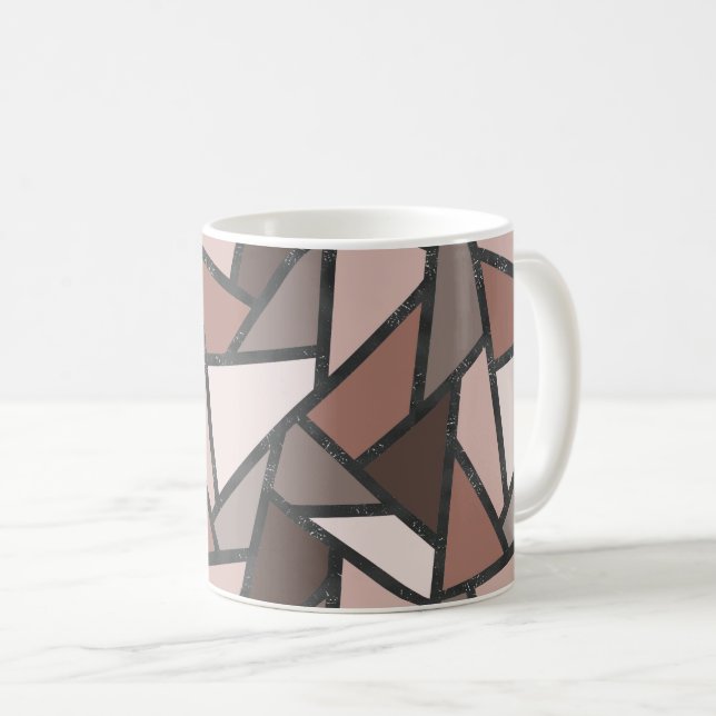 Farbtöne aus braunem Glasmuster Kaffeetasse (VorderseiteRechts)