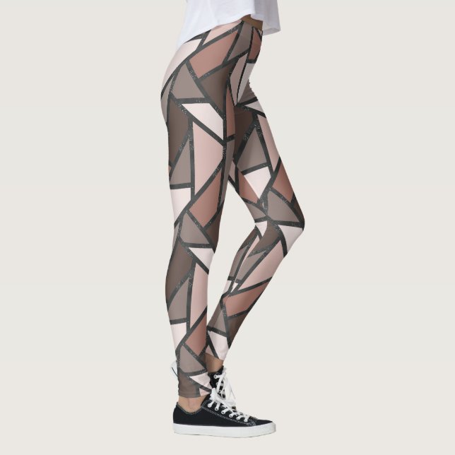 Farbtöne aus braunem Glasmuster Leggings (Rechts)