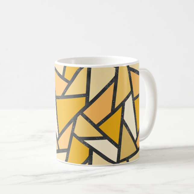 Farbtöne aus gelbem Glasmuster Kaffeetasse (VorderseiteRechts)