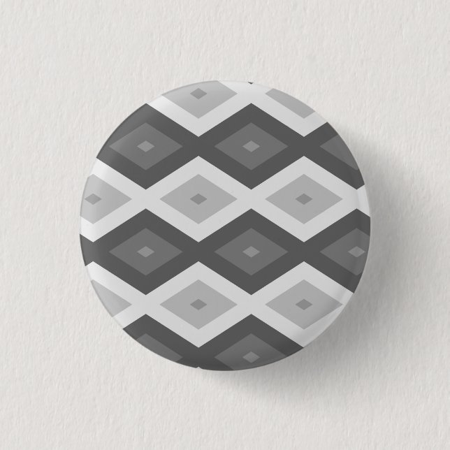 Farbtöne aus grauem Diamantmuster Button (Vorderseite)