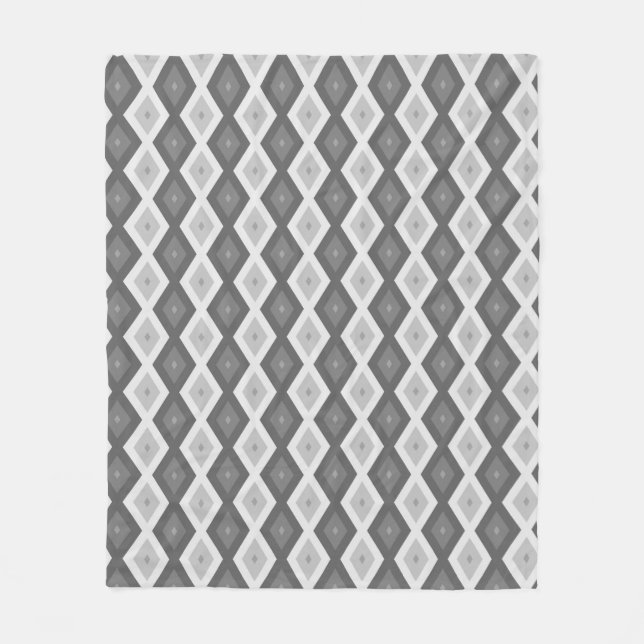 Farbtöne aus grauem Diamantmuster Fleecedecke (Vorderseite)