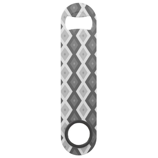 Farbtöne aus grauem Diamantmuster Speed Flaschenöffner (Vorderseite)