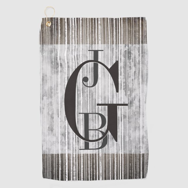 Farbtöne aus grauem Marmor und Streifen Golfhandtuch (Vorderseite)