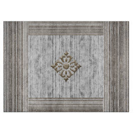 Farbtöne aus grauem Marmor und Streifen Schneidebrett