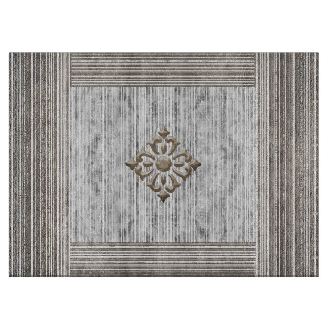 Farbtöne aus grauem Marmor und Streifen Schneidebrett (Vorderseite)