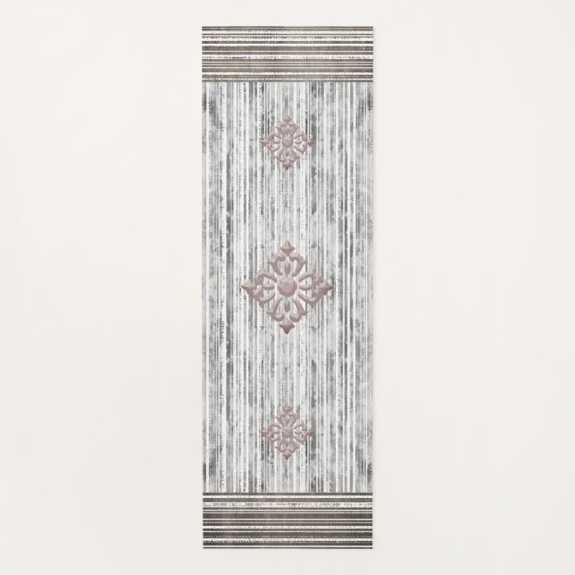 Farbtöne aus grauem Marmor und Streifen Yogamatte (Vorderseite)