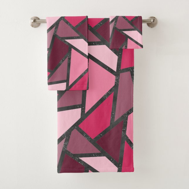 Farbtöne aus rosa Farbglas Badhandtuch Set (Insitu)