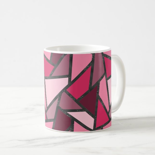 Farbtöne aus rosa Farbglas Kaffeetasse (VorderseiteRechts)