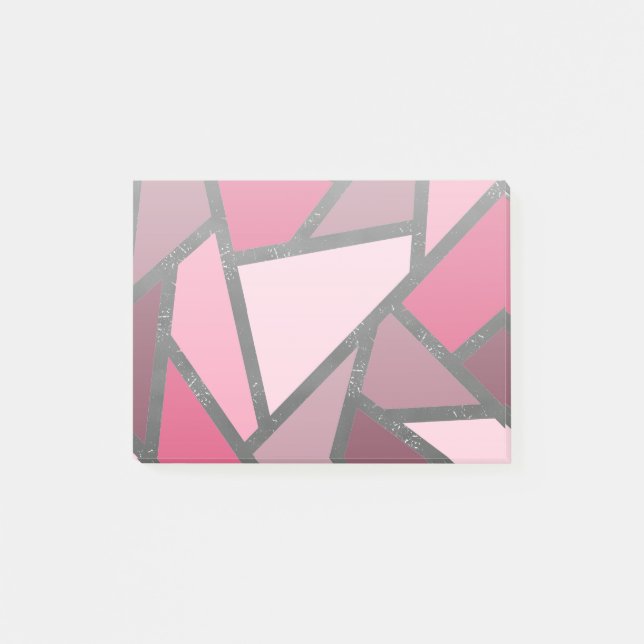 Farbtöne aus rosa Farbglas Post-it Klebezettel (Vorderseite)
