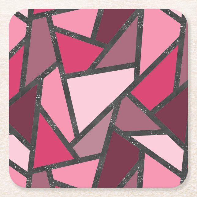Farbtöne aus rosa Farbglas Rechteckiger Pappuntersetzer (Vorderseite)