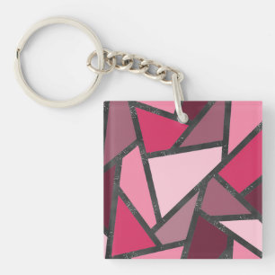 Farbtöne aus rosa Farbglas Schlüsselanhänger