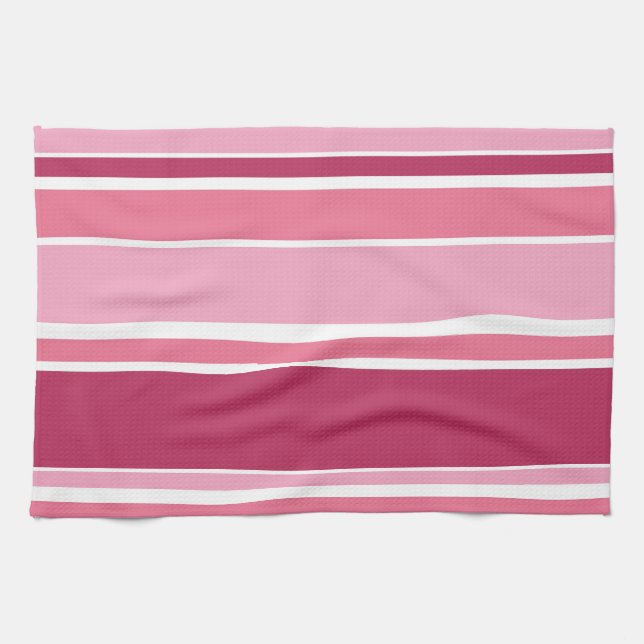 Farbtöne aus rosa Streifen Geschirrtuch (Horizontal)