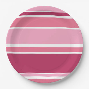 Farbtöne aus rosa Streifen Pappteller