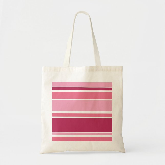 Farbtöne aus rosa Streifen Tragetasche (Vorne)