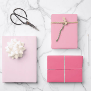 Farbtöne aus rosa Umschlagpapier, Set von 3 Blätte Geschenkpapier Set
