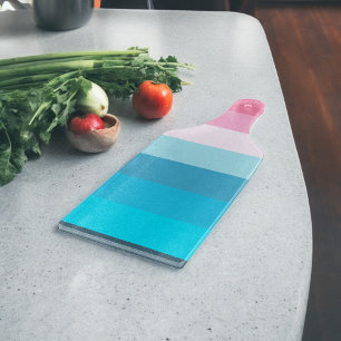 Farbtöne Blau und Rosa Streifen Schneidebrett