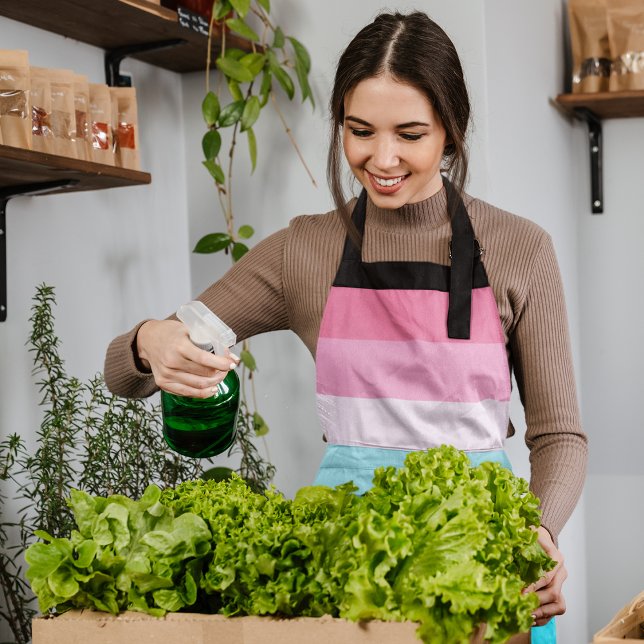 Farbtöne Blau und Rosa Streifen Schürze (apron)