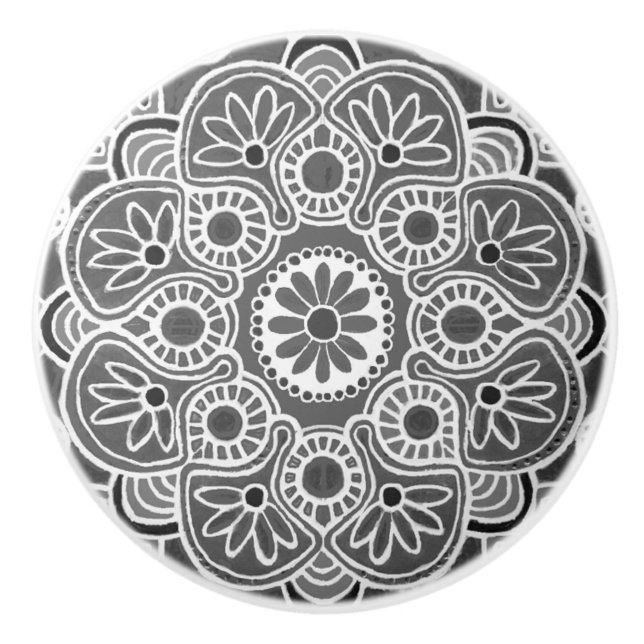 Farbtöne der grauen Keramik Keramikknauf (Vorderseite)