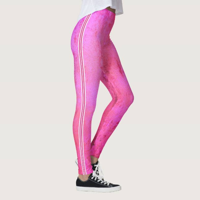 Farbtöne der rosa Grunge-Textur Leggings (Rechts)