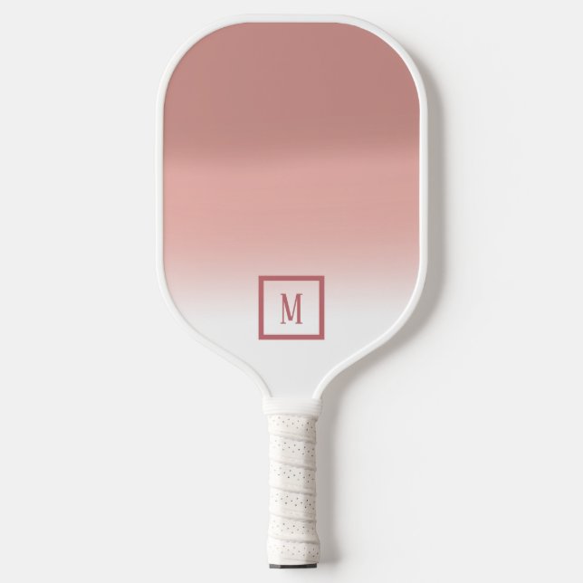 Farbtöne der rosa Monogramm Pickleball Schläger (Vorderseite)