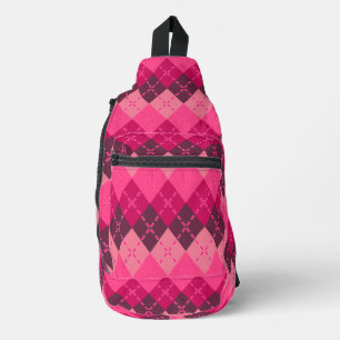 Farbtöne der rosa Raute Sporty Preppy Crossbody Bag