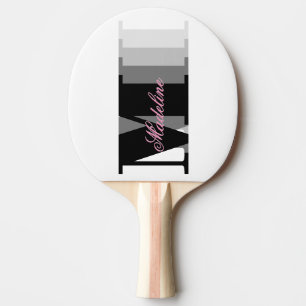 Farbtöne der schwarzen Monogram-Typografie Pink-Sc Tischtennis Schläger