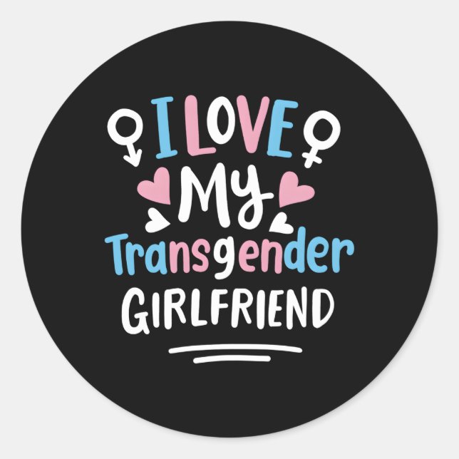 Farbtöne der Trans-Pride-Markierung I-Liebe der Tr Runder Aufkleber (Vorderseite)