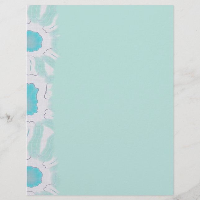 Farbtöne des Aqua Floral Retro Abstraktes Muster (Vorderseite)