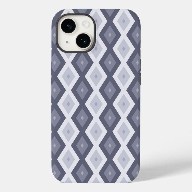 Farbtöne des blauen Rautenmusters Case-Mate iPhone Hülle (Rückseite)