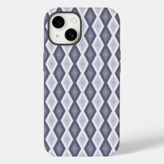 Farbtöne des blauen Rautenmusters iPhone 14 Hülle